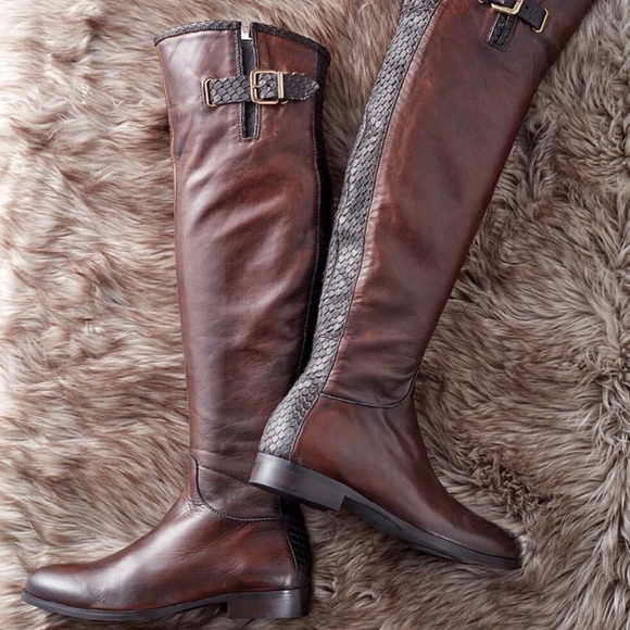 white tall leather boots